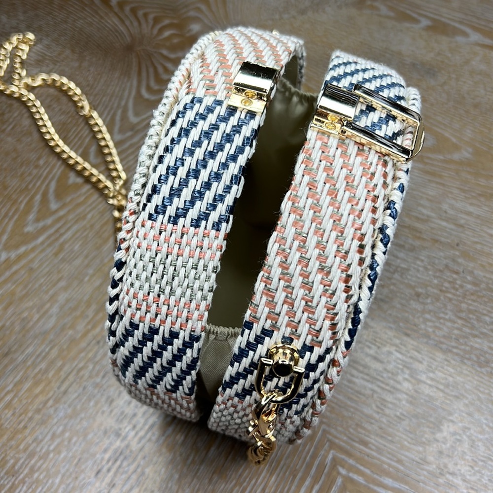 ALESSIA Bianchi Woven Circle Stripe Crossbody - Beige Multi - Picture 7 of 7